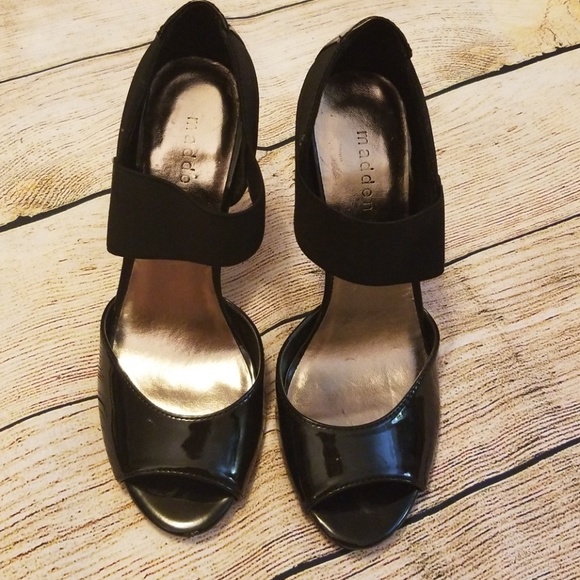 Madden Girl Sz 8 Black Patent Leather Heels - Picture 2 of 8